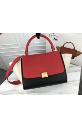 Knockoff Celine Trapeze Bag Original Leather 3342 Red white black HV00598eF76