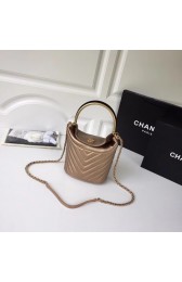 Knockoff Chanel Bucket Bag Lambskin & Gold-Tone Metal A57861 gold HV11712cS18