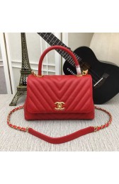 Knockoff Chanel Flap Bag with Top Handle 36620 red HV09001yK94