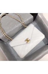 Knockoff Chanel Flap Original Lambskin Leather Shoulder Bag 57431 white HV04745Ez66