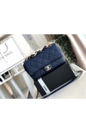 Knockoff Chanel Lambskin Flap Bag &gold-Tone Metal AS1353 blue HV01911fY84