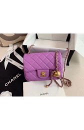 Knockoff Chanel MINI Flap Bag Original Sheepskin Leather AS1786 purple HV04816iV87