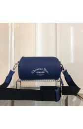 Knockoff Dior Original GRAINED CALFSKIN ROLLER POUCH WITH ATELIER PRINT 1ATPO061 blue HV07348tp21