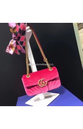 Knockoff Gucci GG Marmont Velvet Shoulder Bag 443497 Pink HV06255NL80