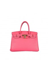 Knockoff Hermes Birkin 30CM Tote Bags Pink Clemence Leather Gold HV09731yK94