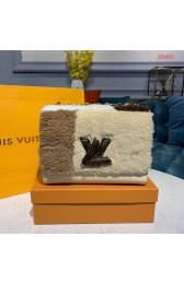 Knockoff Louis Vuitton TWIST MM Original wool Leather Bag M55450 White HV01095Ez66