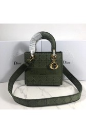 LADY DIOR TOTE BAG IN EMBROIDERED CANVAS C4532 Blackish green HV11765ED90