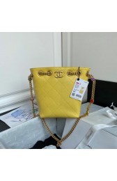 Luxury Chanel Lambskin bucket bag AS2381 yellow HV10727bE46