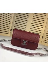 Luxury Chanel mini Leather cross-body bag 7739 Dark red HV11505UV86