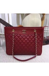 Luxury Chanel Sheepskin Shoulder Shopping Bag A4568 red gold chain HV07771QT69