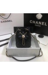 Luxury Chanel velvet Drawstring Sheepskin bag AS1894 black HV01820Px24