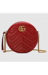Luxury Gucci GG Marmont mini round shoulder bag 550154 red HV01201QT69
