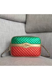 Luxury Gucci Laminated leather small shoulder bag 541061 Green and red HV09596QT69