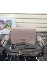 Prada calf leather shoulder bag 1BD102 Light pink HV09952pk20