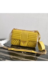 Prada Diagramme medium leather bag 1BD108 yellow HV08654fw56