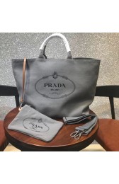 Prada fabric handbag 1BG161 grey HV08610RX32