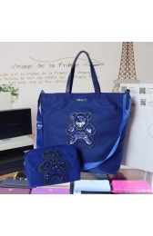Prada Nylon cloth casual bag BN2834 blue HV05077Tk78