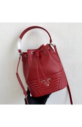 Prada Original Calfskin Leather Bucket Bag 1BH038 Red HV07475mm78