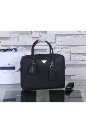 Prada Saffiano Calf Leather Briefcase P003 Black HV09951nE34