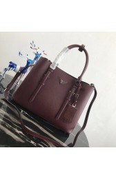 Prada Saffiano original Leather Tote Bag BN2838 Claret HV11805nV16