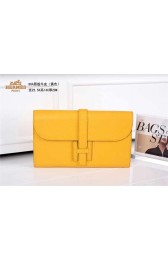 Replica 2015 Hermes Hot Style Original leather clutch 864 yellow HV10185KG80