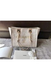 Replica Chanel Canvas Original Leather Shoulder Shopping Bag A2370 creamy HV01469CQ60
