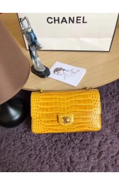 Replica Chanel Classic Flap Bag Original Alligator & Gold-Tone Metal A01112 lemon HV00589rH96