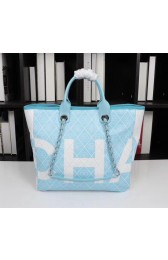 Replica Chanel Cowhide Tote Bag 7180 blue HV01331XB19