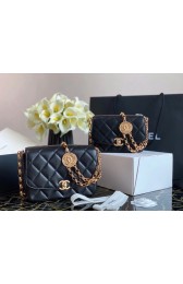 Replica Chanel flap bag Lambskin & Gold-Tone Metal AS2222 black HV01029iu55