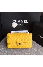Replica Chanel Flap Original sheepskin Leather Shoulder Bag CF1112 yellow silver chain HV05155hD86