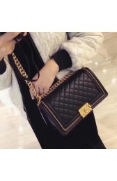Replica Chanel Flap Shoulder Bag Sheepskin Leather LE BOY A67086 black HV00642zR45