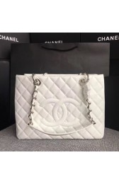 Replica Chanel LE BOY GRAND SHOPPING TOTE BAG GST A50995 white Silver chain HV05711XB19