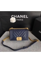 Replica Chanel Leboy Original Caviar leather Shoulder Bag A67085 dark blue gold chain HV02771nB47