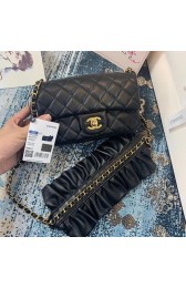 Replica Chanel small flap bag Lambskin & Gold-Tone Metal AS2204 black HV02406nB47