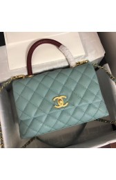 Replica Chanel Small Flap Bag with Top Handle A92991 green HV03478iF91