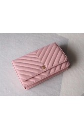 Replica Chanel WOC Mini Shoulder Bag Original sheepskin leather 33814V pink gold chain HV01138ls37