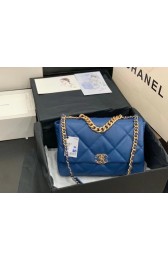 Replica Cheap chanel 19 large flap bag AS1161 dark blue HV04085QC68