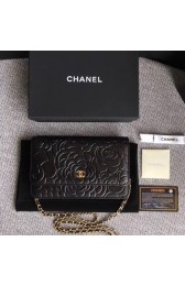 Replica Cheap Chanel WOC Mini Shoulder Bag A33814 black gold chain HV09631Mq48