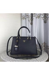 Replica Cheap Prada Double Tote Bag Litchi Leather 1579 Black HV10361Mq48