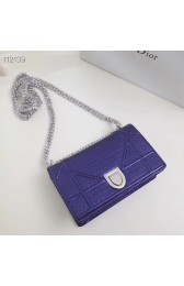 Replica Dior DIORAMA leather Chain bag S0328 blue HV00411BB13