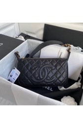 Replica Fashion Chanel Original Caviar Leather Classic Bag 36988 black HV09122BJ25