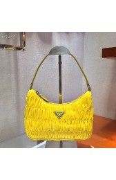 Replica Fashion Prada Nylon and Saffiano leather mini bag 1NE204 yellow HV02097HM85