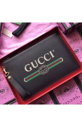 Replica Gucci Calfskin Leather Clutch 495011 black HV05384Fi42