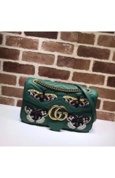 Replica Gucci GG Marmont medium matelasse shoulder bag 443496 green HV03330hD86