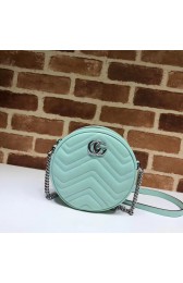 Replica Gucci GG Marmont mini round shoulder bag 550154 Pastel green HV09510sA83