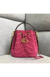 Replica Gucci GG Marmont quilted leather bucket bag 525081 rose suede HV00748Ye83