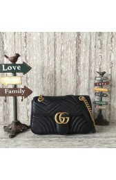 Replica Gucci GG Marmont Shoulder Bag 443497 black HV01841YP94