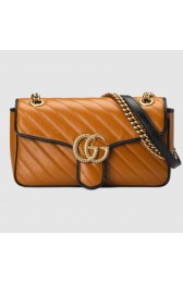 Replica Gucci GG Marmont small shoulder bag 443497 Cognac diagonal HV08500ec82