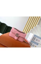 Replica Gucci GG Marmont small shoulder bag 446744 light pink HV10265hD86