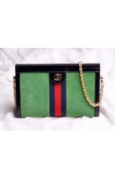 Replica Gucci GG original suede leather ophidia medium shoulder bag 503876 green HV01468Jw87
